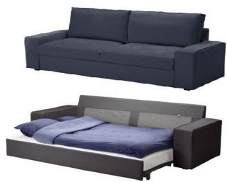 Ikea KIVIK sofabed cover 3 seat sofa bed slipcover Ingebo dark Blue 