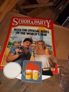 Stroh 3D beer sign Worlds Fair NOS