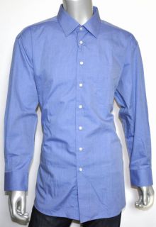250 Ike Behar Blue 100 Cotton Dress Shirt 17 33