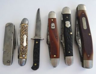   Pocket Knife Lot of 6 Camillus Anvil Bertram Colonial Schrade Germany
