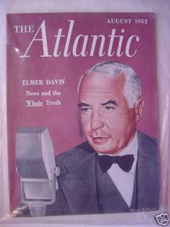 Atlantic August 1952 Elmer Davis Bertrand Russell