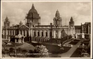 Belfast Ireland City Hall Garden of Remembrance Real Photo Postcard 