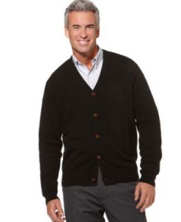Geoffrey Beene New Black Ribbed Trim Button Down Casual Cardigan 