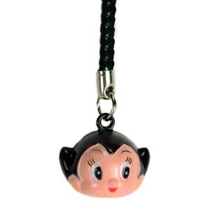 Astro Girl Bell Charm Cell Phone Strap Brass Boy Toy
