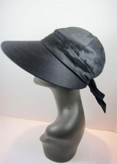 Ladies Hat Vintage Betmar Visor Face Framer Sunhat Wide Brim Black 
