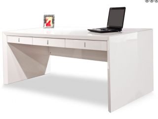 BELLINI WHITE LACQUER CONTEMPORARY DESK by Sharelle Furnishings