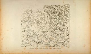 1845 Engraving Giovanni Bellini Feast of The Gods Myth Original