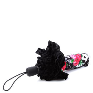 The Betseyville Lacey Skulls Compact Umbrella   Black features 