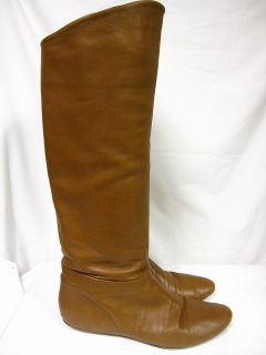 Belle by Sigerson Morrison Nut Brown Leather Flat Knee High Boots Sz 