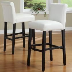Bennet 29 Inch White Faux Leather Bar Stools (Set 0f 2)   new