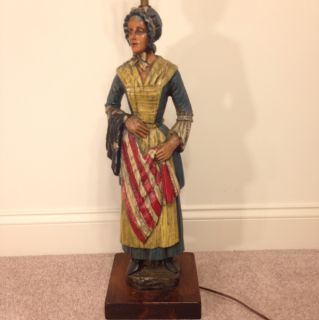 Vintage Betsy Ross Revolutionary War Figure Lamp Americana Dunning 