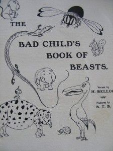   CHILDS BOOK of BEASTS  HILAIRE BELLOC Illus BASIL BLACKWOOD c1900s