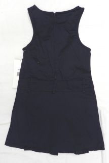 French Toast School Uniform Buckle Snap Pocket Jumper Dress Navy Blue 
