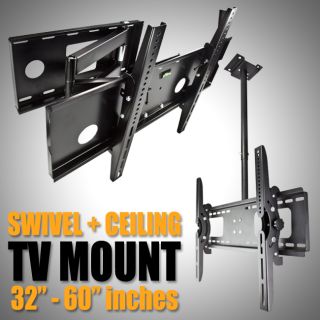 Tilt TV Wall Mount Ceiling Swivel 32 37 42 46 50 52 60 LCD LED Plasma 