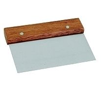 STAINLESS STEEL 6 DOUGH (BENCH) SCRAPER WITH WOODEN HANDLE