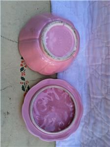   Retro Pink Apple Cracker Jar Cookie Jar Belmar California Pottery FINE