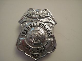 Obsolete Beloit Wisconsin Police Patrolman Wallet Badge