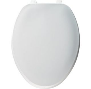 Bemis White Elongated Closed Front Toilet Seat with Cover and Top 