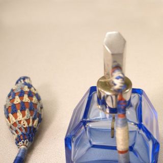 Sale 3 Vintage Czech Cut Glass Perfume Bottles Set