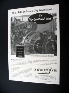 Cooper Bessemer LS 8 Engine Grove City PA 1954 Print Ad