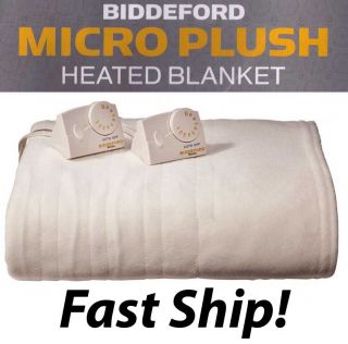 Biddeford Queen Micro Plush Electric Heated Blanket