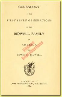 BIDWELL Family Name {1884} Tree History Genealogy Biography   Book on 