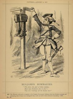 1878 Print Punch Cartoon Disraeli Benjamin Bombastes Original Historic 