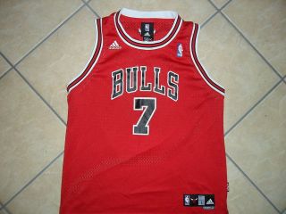 Ben Gordon Chicago Bulls 7 Jersey All Sewn Adidas Red Youth Large 