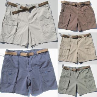 St Johns Bay Mens Big Mens Belted Hiking Shorts Cotton Casual Cargo 