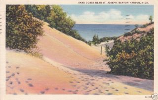 Vintage Postcard Sand Dunes St Joseph Benton Harbor MI