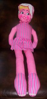   pink bright SAMET WELLS INC plush doll happy sad face 36 3ft HUGE big