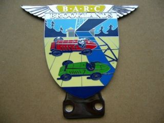 Brooklands BARC Enamel Chrome Car Badge Era MG Bentley
