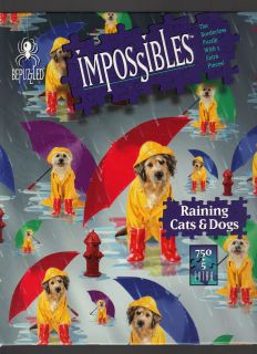 BEPUZZLED . IMPOSSIBLES  750 PC . RAINING CATS & DOGS 