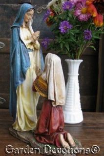   Statue Our Lady Lourdes Mary St Bernadette Indoor Outdoor Resin