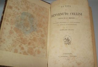 la vita benvenuto cellini italian book 1890 leather