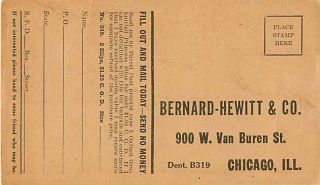   Slips Advertising Postcard Bernard Hewitt Chicago Illinois