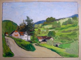 Berthe Dumas Oil Painting 1937 Signed Listed Original Swiss Alps 