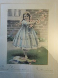Bessie Pease Gutmann Print Peach Blossoms Rare A Girl in a Blue Dress 