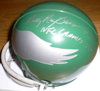 Billy Ray Barnes Eagles Auto Mini Helmet 1960 Champs