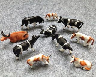 AN8701 30pcs 187 Well Painted Farm Animals Cows HO Scale