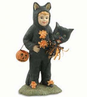 BETHANY LOWE Halloween Boy in Cat Costume Figurine Resin Figure