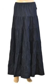 baby o women s ankle length 6 tiered long denim