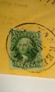 1860s Yankee Jims Placer California 10c Worn Plate Stamp Cover to 