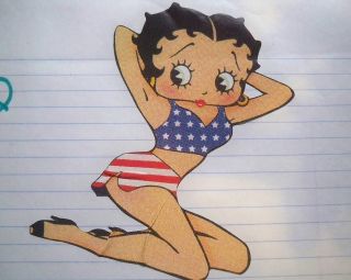 USA Flag Old School Pin Up Betty Boop 50s 60s Decal Hot Rat Rod 