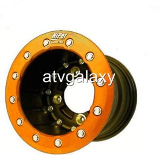 Hiper CF1 Rear Orange Beadlock Wheels 10 10x9 3 6 4 110 Arctic Cat 