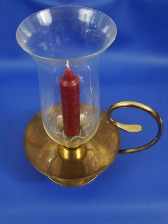 Baldwin Brass Hurricane Candlestick Candle Holder Lamp Glass Globe