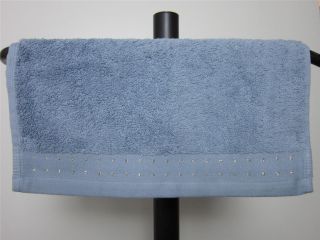 New Bianca Exclusive Lurex Blue Wash Cloth Hand Towel or Bath Towel 