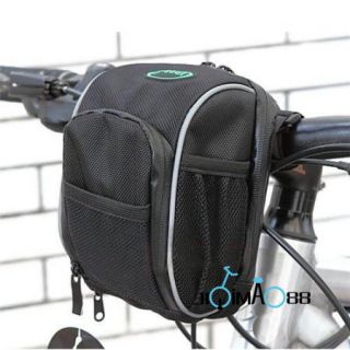Cycling Bike Bicycle Handlebar Bag Front Basket Black with Rain Cover 