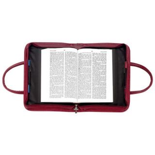 Large Burgundy Faux Alligator Bible Cover Book Case Tote Purse Cross 