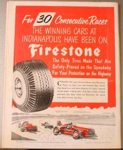 Vintage 1954 Indy 500 Official Program w Insert VG